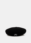 Marine Serre Wool Baker Boy Cap In Black