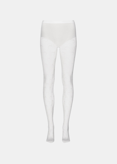 Marine Serre Moon Fishnet Tights In White