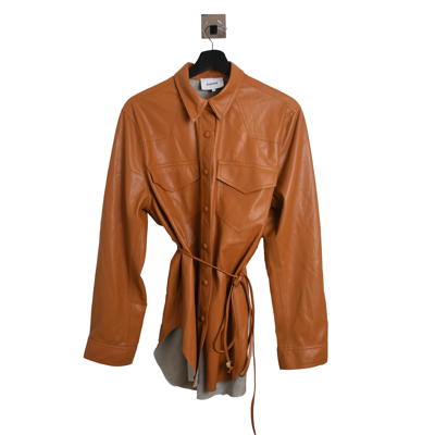 Nanushka Leather Shirt Caramel In Xxl