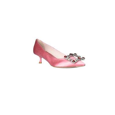 Roger Vivier Brochamour Heart Buckle Heels Light Pink 45mm In Us 16