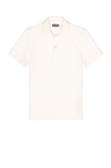 Tom Ford White Polo Shirt With Classic Collar In Cotton Blend Man In White