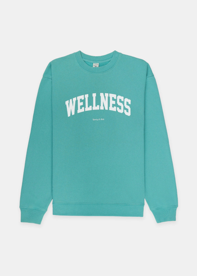 Sporty And Rich Wellness Ivy Printed Crewneck Sweatshirt In Green