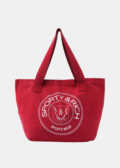 Sporty And Rich Sporty & Rich Framboise Monaco Tote In Red