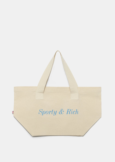 Sporty And Rich Sporty & Rich Natural Classic Logo Tote In Neutrals