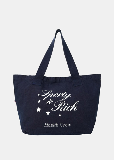 Sporty And Rich Sporty & Rich Navy Stars Health Crew Tote In Blue