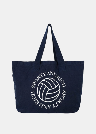 Sporty And Rich Sporty & Rich Navy Volleyball Tote In Blue