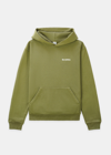 Sporty And Rich Sporty & Rich Olive Serif Logo Hoodie In Olive & White