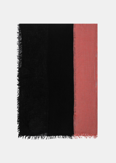 Yohji Yamamoto Black & Red Two-tone Needle Punch Scarf In 3