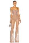 Retroféte Axel Jumpsuit In Silver & Nude