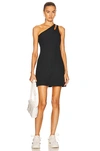 Beyond Yoga Your Mind One-shoulder Space Dye Minidress In Darkest Night
