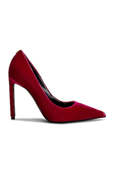 Tom Ford 105mm T Screw Velvet Pumps In Фуксия