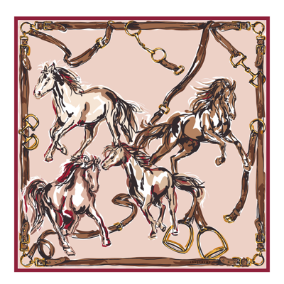 Longchamp Silk Scarf 90 Fall-winter 2022 Collection In Powder
