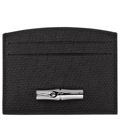 Longchamp Card Holder Roseau In Black