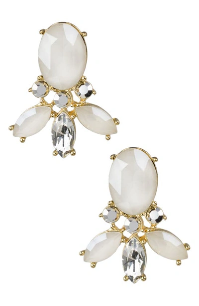 Jardin Multi-shape Crystal Stud Earrings In White/ Gold