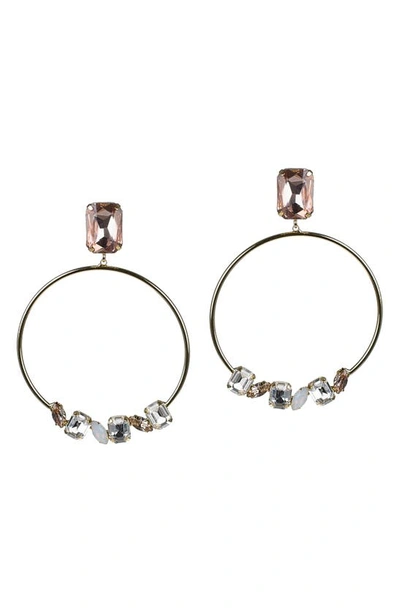 Jardin Multi-shape Crystal Frontal Hoop Earrings In Gold