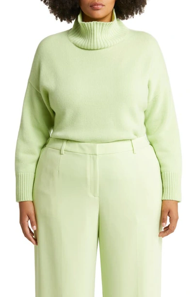 Lafayette 148 Kindcashmere Turtleneck Sweater In Mint