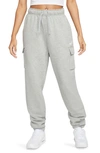 Nike Oversize Fleece Cargo Sweatpants In Gray