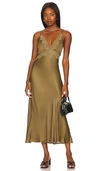 Spell Boudoir Slip Dress In Olive