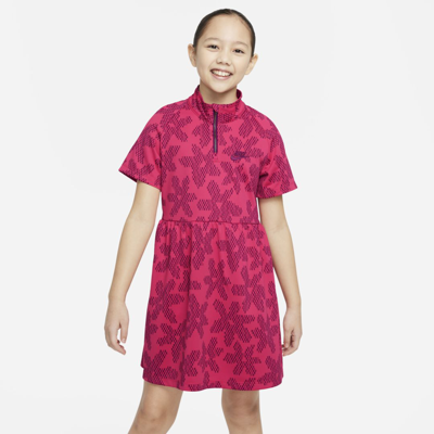 Nike Sportswear Big Kids' (girls') Printed Short-sleeve Dress In Pink