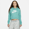 NIKE WOMEN'S  SPORTSWEAR ESSENTIAL CROPPED HOODIE,13814518