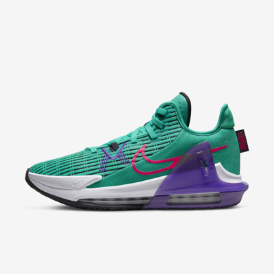 Nike Men's Lebron Witness Vi Basketball Sneakers From Finish Line In Clear Emerald/wild Berry/white/hyper Pink