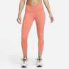 Nike Women's Epic Luxe Mid-rise Crop Pocket Running Leggings In Orange