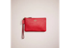 Coach Restored Small Wristlet In Brass/electric Red