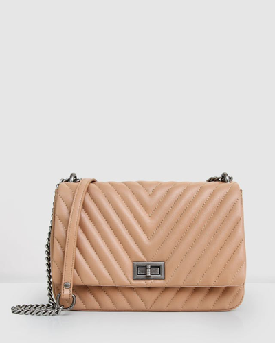 Belle & Bloom Belong To You Quilted Cross-body Bag In Brown