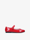 PAPOUELLI PAPOUELLI GIRLS RED KIDS ANGELICA PATENT-LEATHER SHOES 7-8 YEARS,55462465
