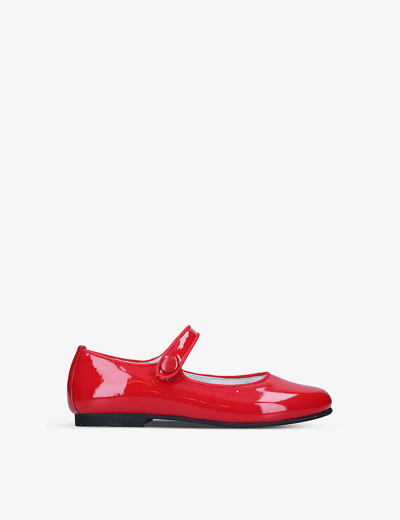 Papouelli Kids' Angelica Patent-leather Shoes 7-8 Years In Red