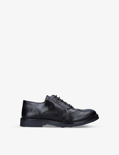 Papouelli Kids' Riley Leather Brogues 9-10 Years In Black