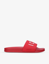 Dsquared2 Icon Print Rubber Slide Sandals In Red