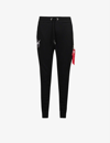 Alpha Industries Nasa Tapered-leg Cotton-blend Jogging Bottoms In Black