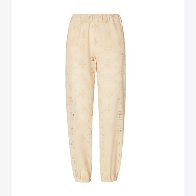 Tory Burch Broderie Beach Pant In French Cream