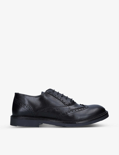 Papouelli Kids' Riley Leather Brogues In Black