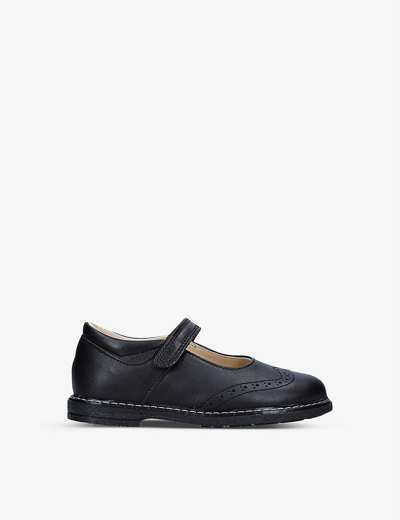 Papouelli Kids' Louisa Brogue Leather School Shoes 4-5 Years In Black