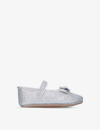 PAPOUELLI PAPOUELLI SILVER BABY BOWIE BOW-EMBELLISHED WOVEN SHOES 6 MONTHS - 1 YEAR,55461369