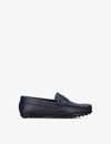 Papouelli Leather Felix Loafers In Navy