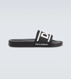 Dolce & Gabbana Rubber Beachwear Sliders With Dg Logo In Black/white