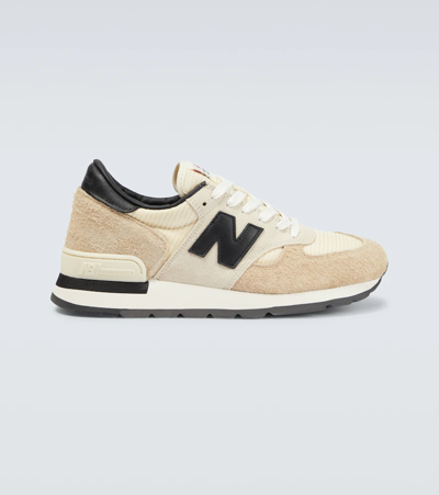 New Balance Made In Usa 990v1 Suede And Mesh Trainers In Beige