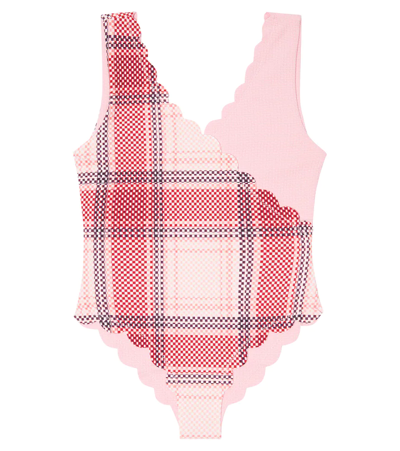 Marysia Bumby Kids' Canyon Checked Swimsuit In Plaid/bloom