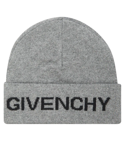 Givenchy Kids' Logo-intarsia Knitted Beanie In Grey