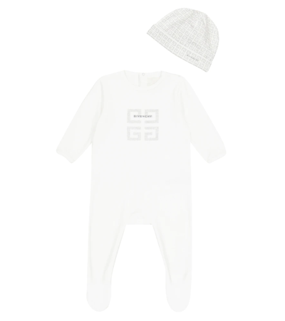 Givenchy Baby Onesie And Hat Set In White