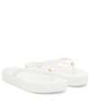 Jimmy Choo Grace Embellished Rubber Platform Flip Flops In Extra White