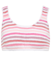 Anna Kosturova Striped Crochet Crop Top In White Pink Stripe