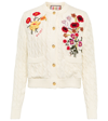 GUCCI FLORAL CABLE-KNIT COTTON CARDIGAN