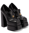 VERSACE AEVITAS LEATHER PLATFORM LOAFER PUMPS