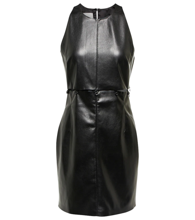 Nanushka Layan Faux Leather Minidress In Black