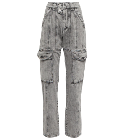 Isabel Marant Étoile Vayoneo High-rise Cargo Jeans In Grey