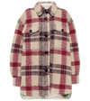 Isabel Marant Étoile Harveli Oversized Checked Wool-blend Jacket In Burgundy/ecru